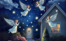 Angels Drop Glowing Orbs of Light on Every Home